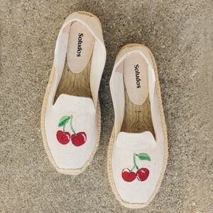 SOLUDOS Cherry On Top Platform Smoking Slippers Espadrilles 11